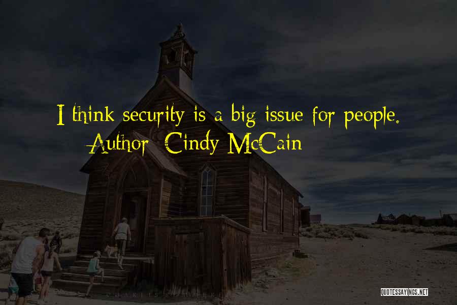 Cindy McCain Quotes: I Think Security Is A Big Issue For People.