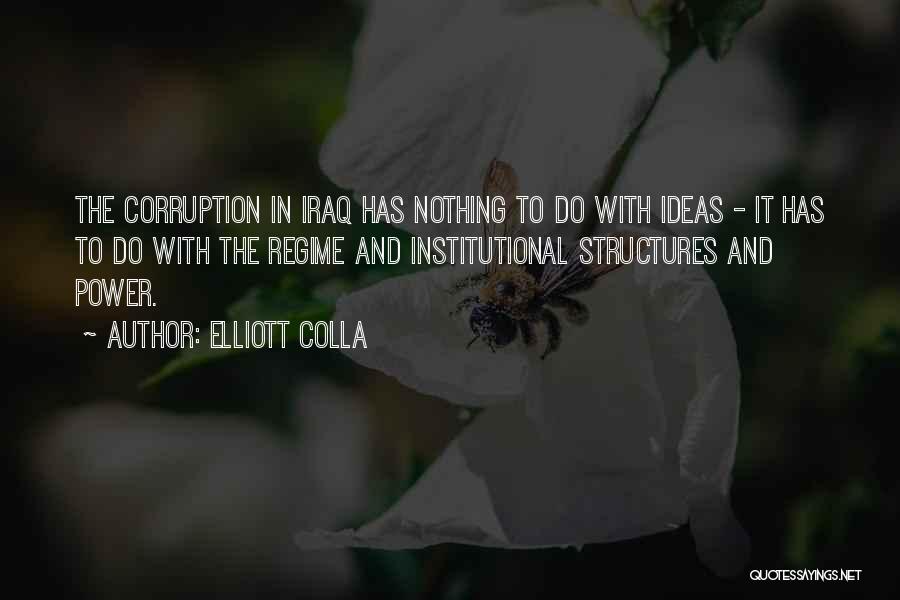 Elliott Colla Quotes: The Corruption In Iraq Has Nothing To Do With Ideas - It Has To Do With The Regime And Institutional