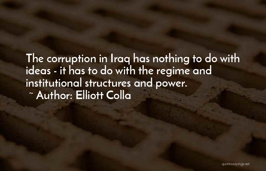 Elliott Colla Quotes: The Corruption In Iraq Has Nothing To Do With Ideas - It Has To Do With The Regime And Institutional