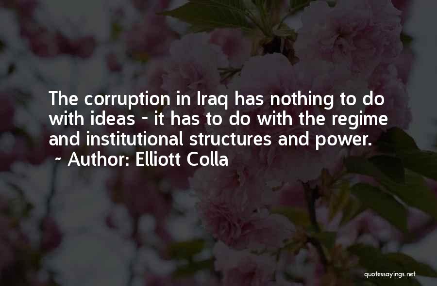 Elliott Colla Quotes: The Corruption In Iraq Has Nothing To Do With Ideas - It Has To Do With The Regime And Institutional
