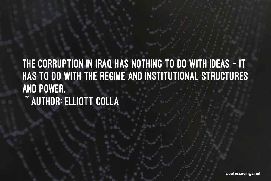 Elliott Colla Quotes: The Corruption In Iraq Has Nothing To Do With Ideas - It Has To Do With The Regime And Institutional