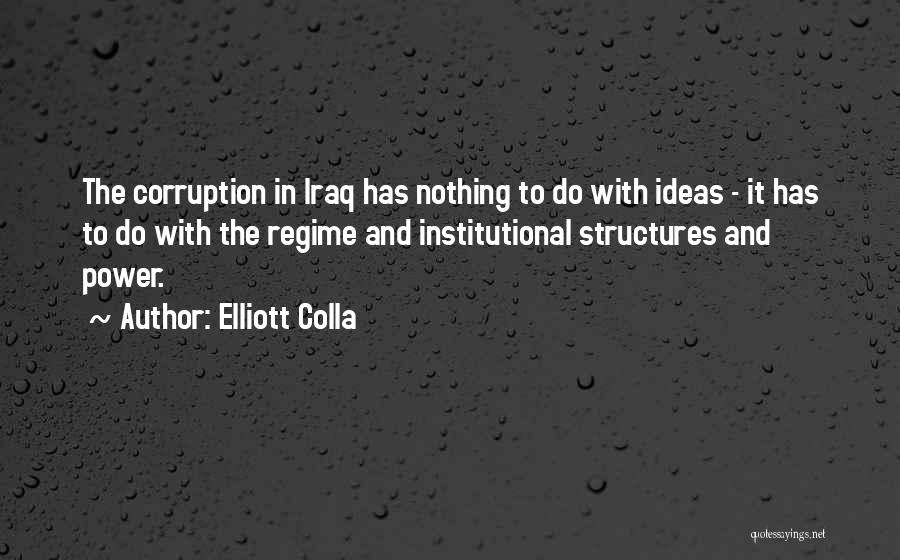 Elliott Colla Quotes: The Corruption In Iraq Has Nothing To Do With Ideas - It Has To Do With The Regime And Institutional