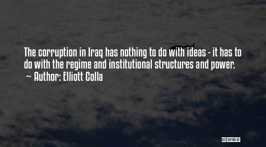 Elliott Colla Quotes: The Corruption In Iraq Has Nothing To Do With Ideas - It Has To Do With The Regime And Institutional