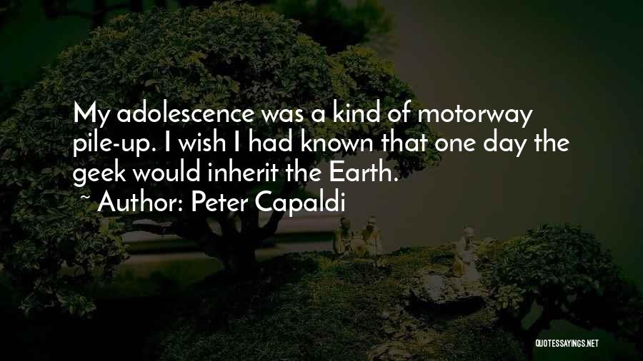 Peter Capaldi Quotes: My Adolescence Was A Kind Of Motorway Pile-up. I Wish I Had Known That One Day The Geek Would Inherit