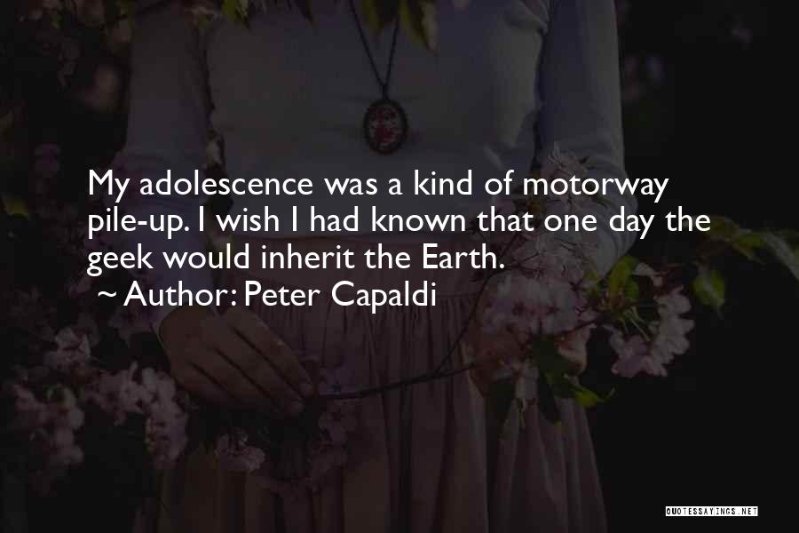 Peter Capaldi Quotes: My Adolescence Was A Kind Of Motorway Pile-up. I Wish I Had Known That One Day The Geek Would Inherit