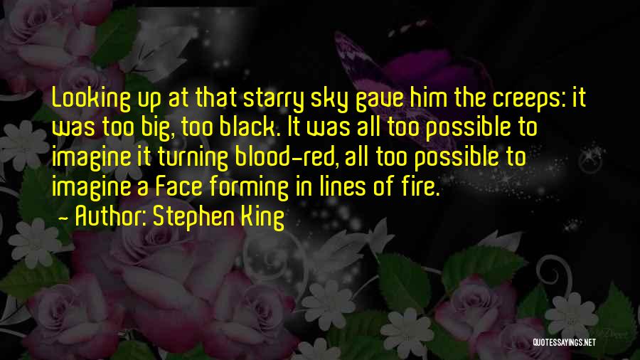 Stephen King Quotes: Looking Up At That Starry Sky Gave Him The Creeps: It Was Too Big, Too Black. It Was All Too