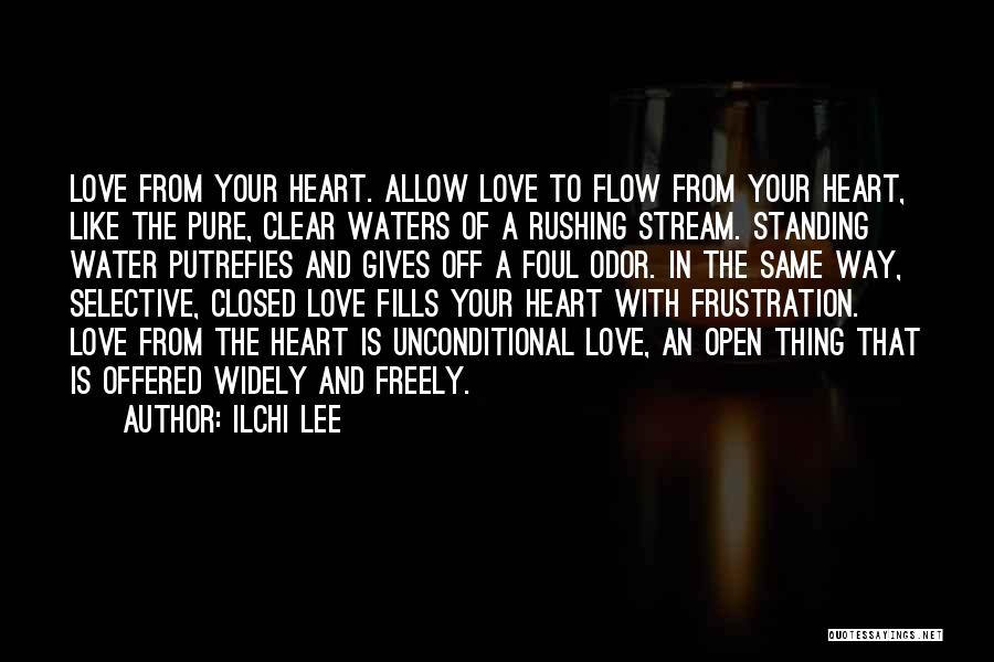 Ilchi Lee Quotes: Love From Your Heart. Allow Love To Flow From Your Heart, Like The Pure, Clear Waters Of A Rushing Stream.