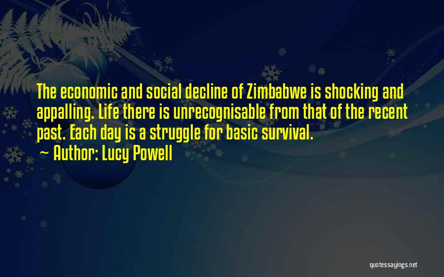 Lucy Powell Quotes: The Economic And Social Decline Of Zimbabwe Is Shocking And Appalling. Life There Is Unrecognisable From That Of The Recent