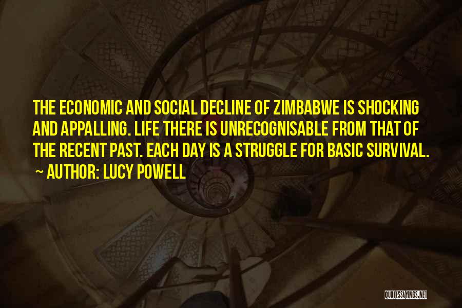 Lucy Powell Quotes: The Economic And Social Decline Of Zimbabwe Is Shocking And Appalling. Life There Is Unrecognisable From That Of The Recent