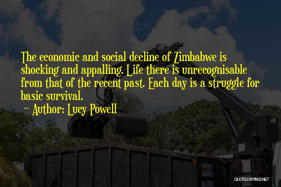 Lucy Powell Quotes: The Economic And Social Decline Of Zimbabwe Is Shocking And Appalling. Life There Is Unrecognisable From That Of The Recent