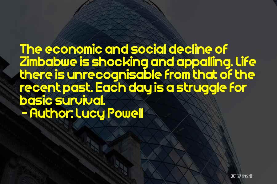 Lucy Powell Quotes: The Economic And Social Decline Of Zimbabwe Is Shocking And Appalling. Life There Is Unrecognisable From That Of The Recent