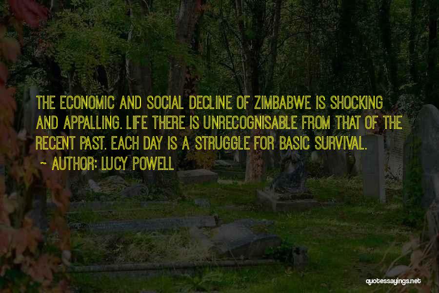 Lucy Powell Quotes: The Economic And Social Decline Of Zimbabwe Is Shocking And Appalling. Life There Is Unrecognisable From That Of The Recent