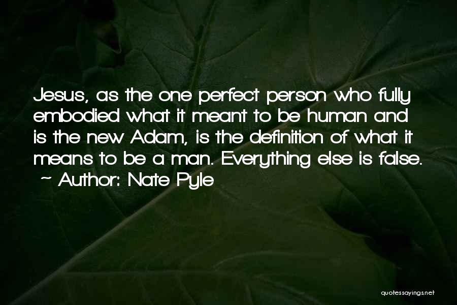 Nate Pyle Quotes: Jesus, As The One Perfect Person Who Fully Embodied What It Meant To Be Human And Is The New Adam,