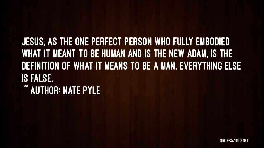 Nate Pyle Quotes: Jesus, As The One Perfect Person Who Fully Embodied What It Meant To Be Human And Is The New Adam,