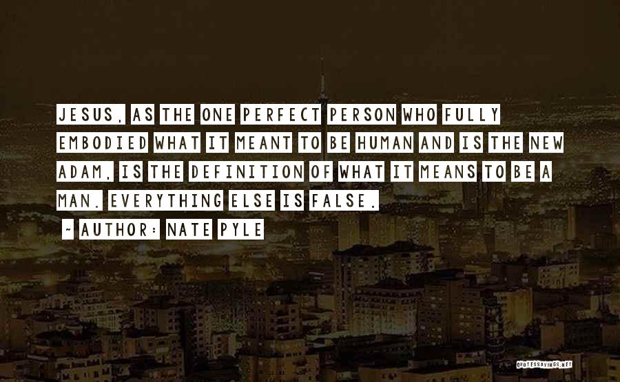 Nate Pyle Quotes: Jesus, As The One Perfect Person Who Fully Embodied What It Meant To Be Human And Is The New Adam,