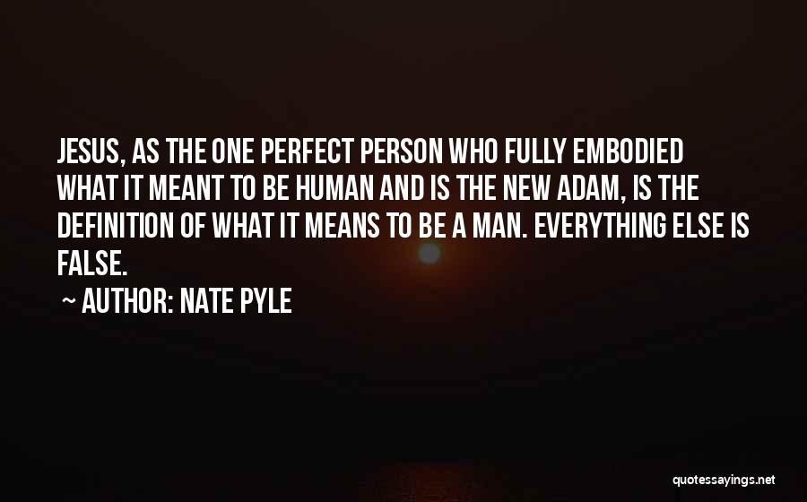Nate Pyle Quotes: Jesus, As The One Perfect Person Who Fully Embodied What It Meant To Be Human And Is The New Adam,