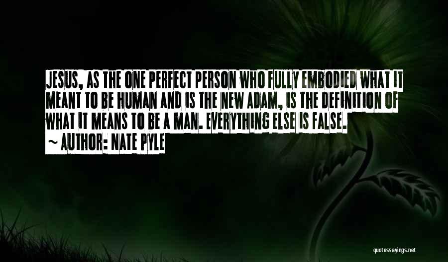 Nate Pyle Quotes: Jesus, As The One Perfect Person Who Fully Embodied What It Meant To Be Human And Is The New Adam,