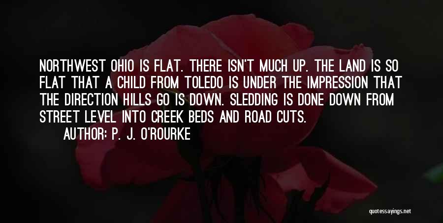 P. J. O'Rourke Quotes: Northwest Ohio Is Flat. There Isn't Much Up. The Land Is So Flat That A Child From Toledo Is Under