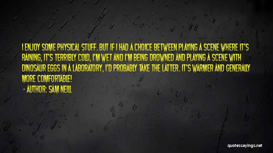 Sam Neill Quotes: I Enjoy Some Physical Stuff. But If I Had A Choice Between Playing A Scene Where It's Raining, It's Terribly