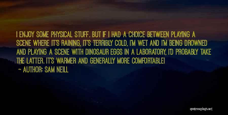 Sam Neill Quotes: I Enjoy Some Physical Stuff. But If I Had A Choice Between Playing A Scene Where It's Raining, It's Terribly