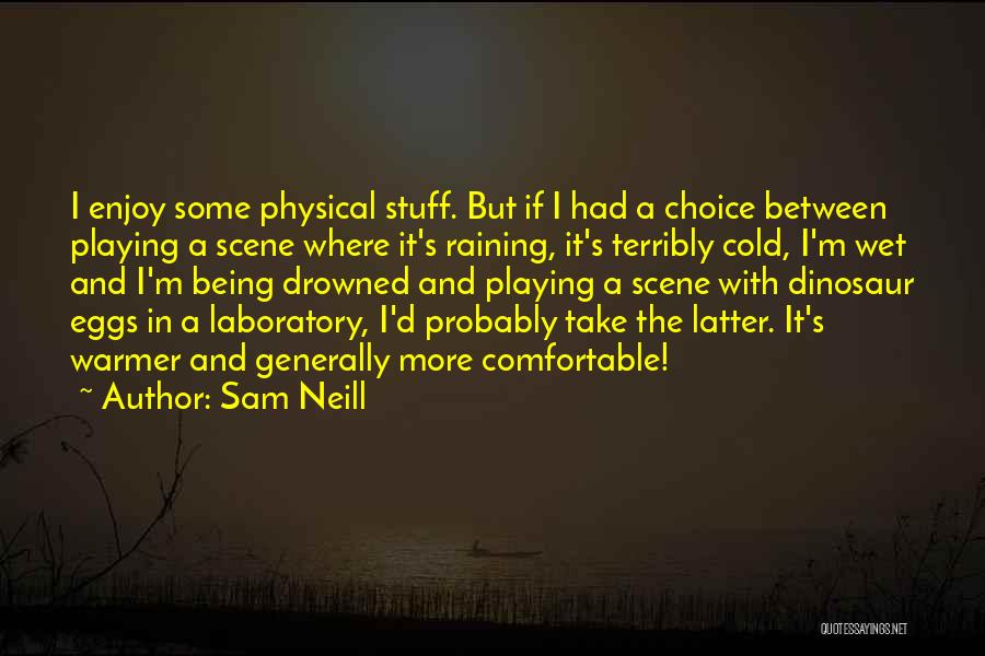 Sam Neill Quotes: I Enjoy Some Physical Stuff. But If I Had A Choice Between Playing A Scene Where It's Raining, It's Terribly