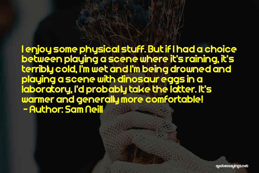 Sam Neill Quotes: I Enjoy Some Physical Stuff. But If I Had A Choice Between Playing A Scene Where It's Raining, It's Terribly