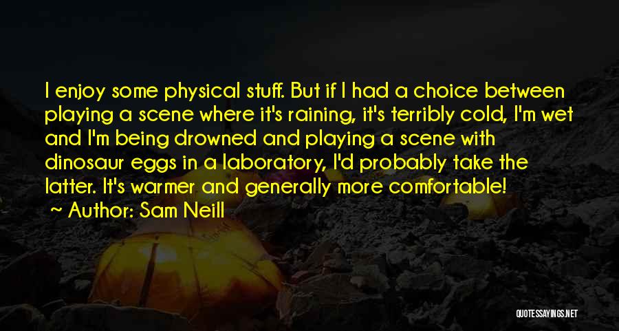 Sam Neill Quotes: I Enjoy Some Physical Stuff. But If I Had A Choice Between Playing A Scene Where It's Raining, It's Terribly