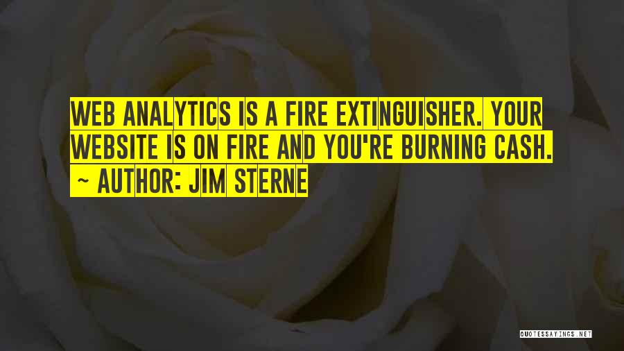 Jim Sterne Quotes: Web Analytics Is A Fire Extinguisher. Your Website Is On Fire And You're Burning Cash.