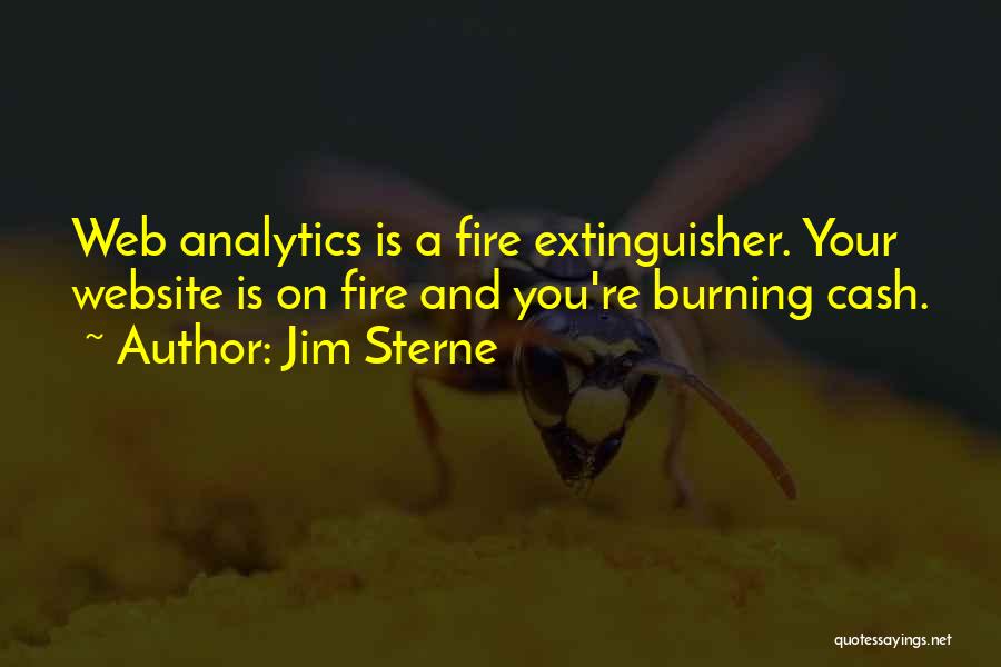 Jim Sterne Quotes: Web Analytics Is A Fire Extinguisher. Your Website Is On Fire And You're Burning Cash.