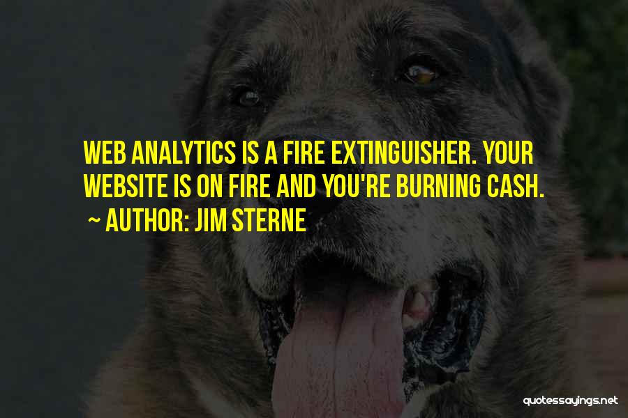 Jim Sterne Quotes: Web Analytics Is A Fire Extinguisher. Your Website Is On Fire And You're Burning Cash.