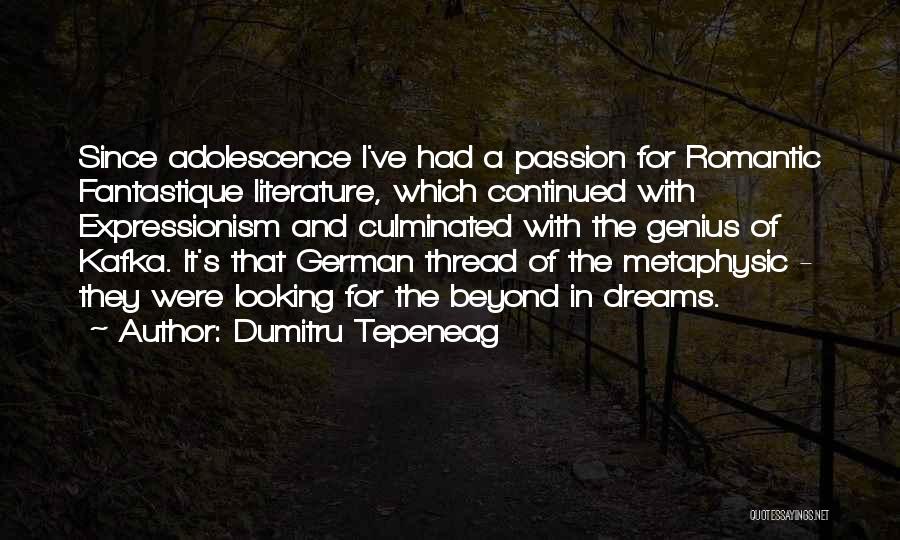Dumitru Tepeneag Quotes: Since Adolescence I've Had A Passion For Romantic Fantastique Literature, Which Continued With Expressionism And Culminated With The Genius Of