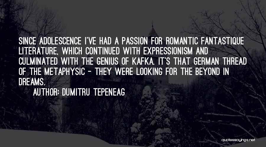 Dumitru Tepeneag Quotes: Since Adolescence I've Had A Passion For Romantic Fantastique Literature, Which Continued With Expressionism And Culminated With The Genius Of