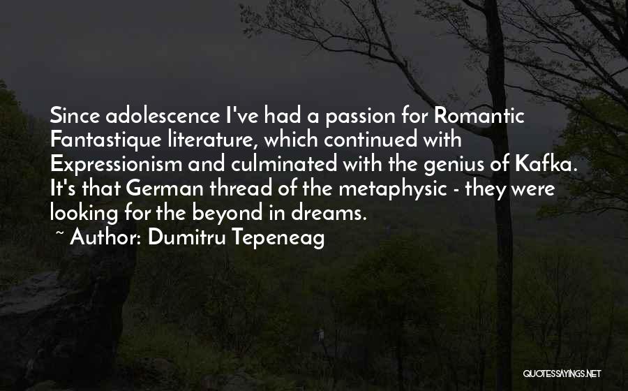 Dumitru Tepeneag Quotes: Since Adolescence I've Had A Passion For Romantic Fantastique Literature, Which Continued With Expressionism And Culminated With The Genius Of