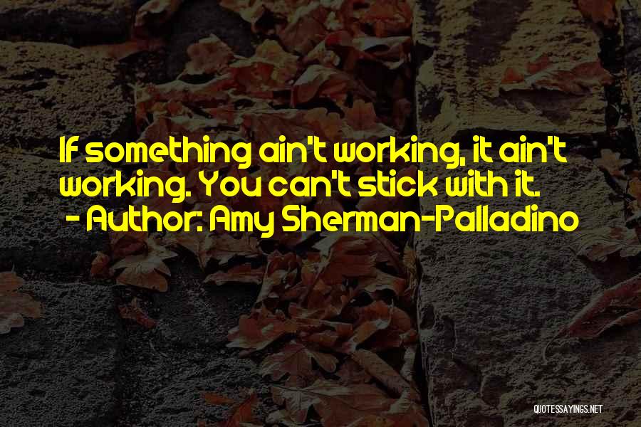 Amy Sherman-Palladino Quotes: If Something Ain't Working, It Ain't Working. You Can't Stick With It.