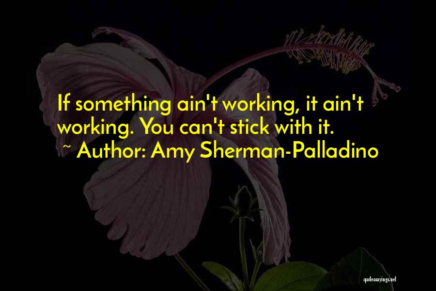 Amy Sherman-Palladino Quotes: If Something Ain't Working, It Ain't Working. You Can't Stick With It.