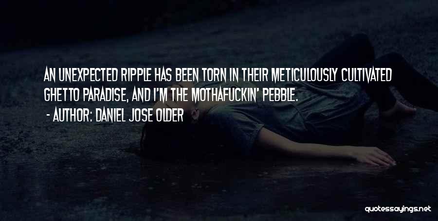 Daniel Jose Older Quotes: An Unexpected Ripple Has Been Torn In Their Meticulously Cultivated Ghetto Paradise, And I'm The Mothafuckin' Pebble.