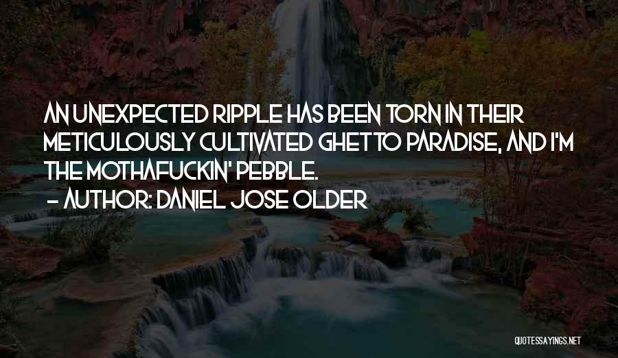 Daniel Jose Older Quotes: An Unexpected Ripple Has Been Torn In Their Meticulously Cultivated Ghetto Paradise, And I'm The Mothafuckin' Pebble.
