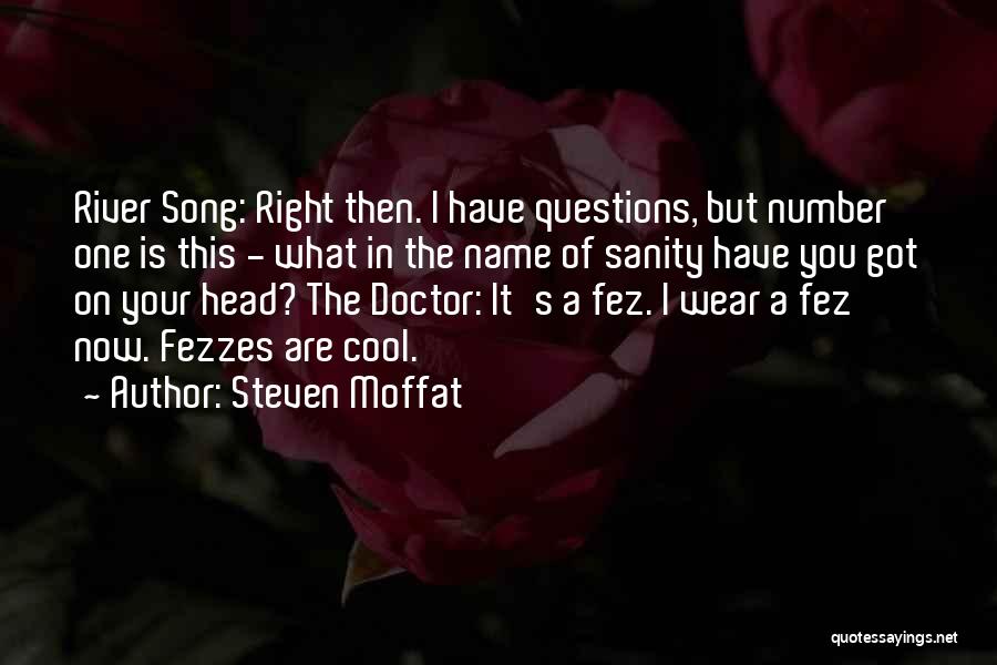 Steven Moffat Quotes: River Song: Right Then. I Have Questions, But Number One Is This - What In The Name Of Sanity Have