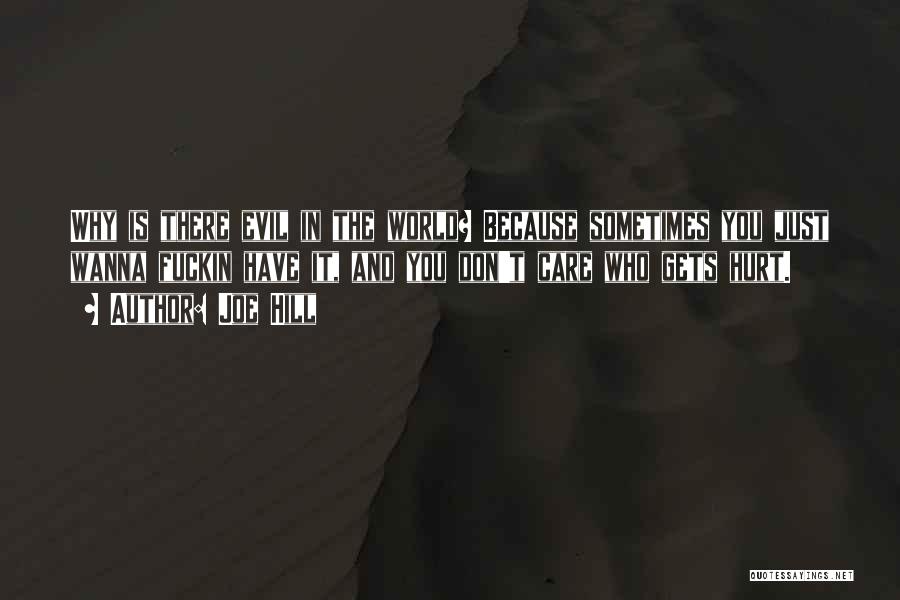 Joe Hill Quotes: Why Is There Evil In The World? Because Sometimes You Just Wanna Fuckin Have It, And You Don't Care Who