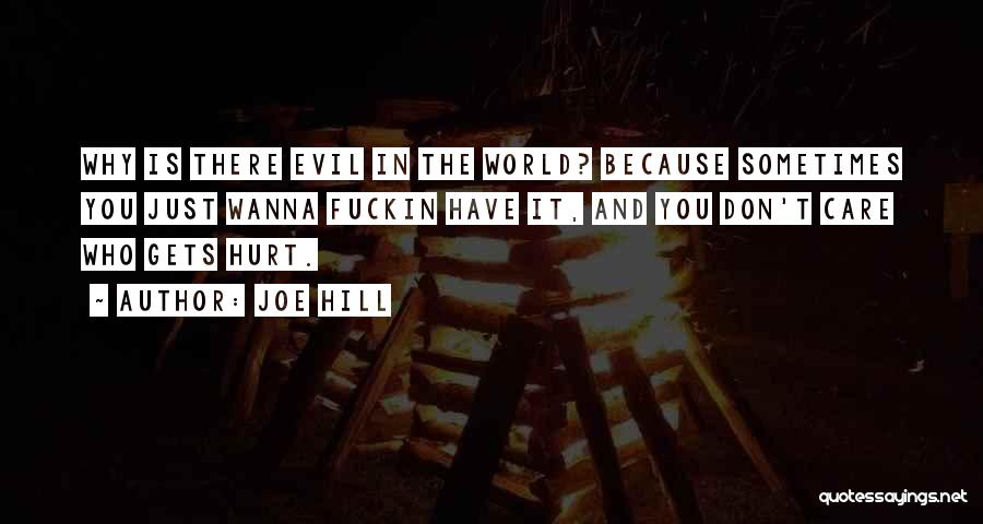 Joe Hill Quotes: Why Is There Evil In The World? Because Sometimes You Just Wanna Fuckin Have It, And You Don't Care Who