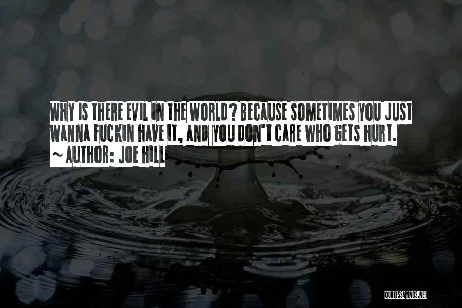 Joe Hill Quotes: Why Is There Evil In The World? Because Sometimes You Just Wanna Fuckin Have It, And You Don't Care Who