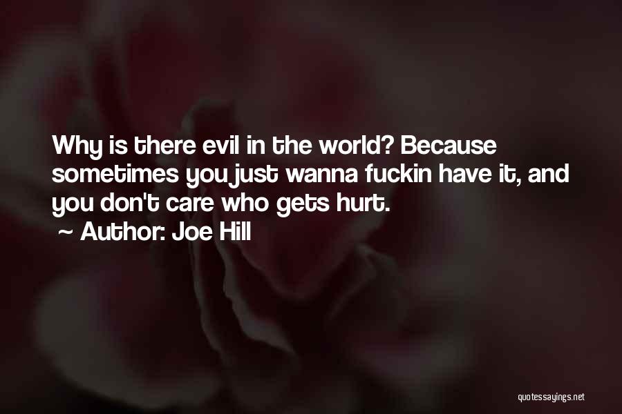 Joe Hill Quotes: Why Is There Evil In The World? Because Sometimes You Just Wanna Fuckin Have It, And You Don't Care Who