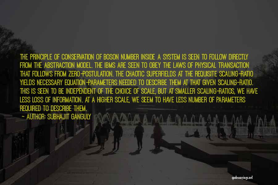 Subhajit Ganguly Quotes: The Principle Of Conservation Of Boson Number Inside A System Is Seen To Follow Directly From The Abstraction Model. The