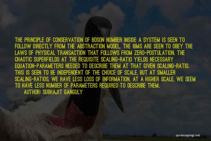 Subhajit Ganguly Quotes: The Principle Of Conservation Of Boson Number Inside A System Is Seen To Follow Directly From The Abstraction Model. The