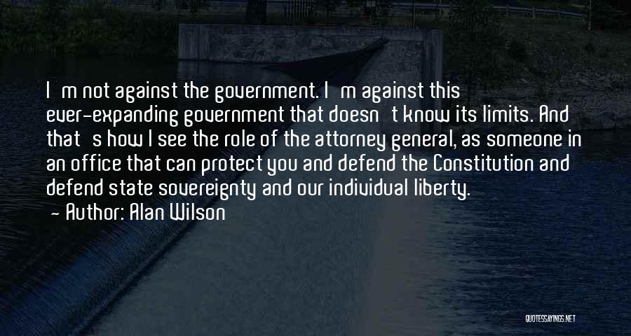 Alan Wilson Quotes: I'm Not Against The Government. I'm Against This Ever-expanding Government That Doesn't Know Its Limits. And That's How I See