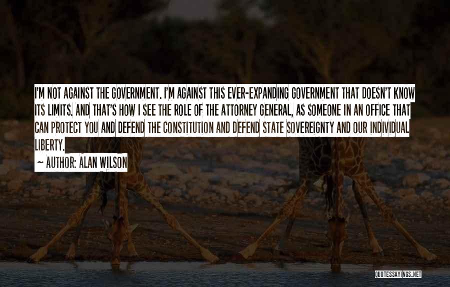 Alan Wilson Quotes: I'm Not Against The Government. I'm Against This Ever-expanding Government That Doesn't Know Its Limits. And That's How I See