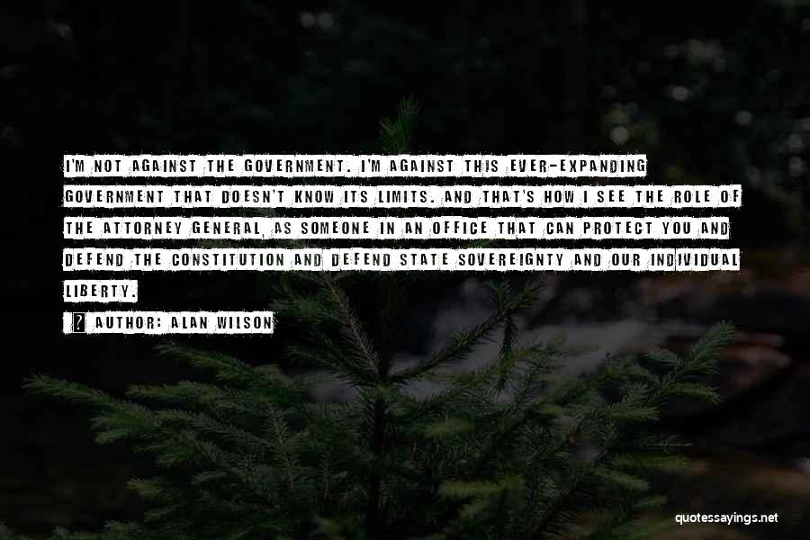 Alan Wilson Quotes: I'm Not Against The Government. I'm Against This Ever-expanding Government That Doesn't Know Its Limits. And That's How I See