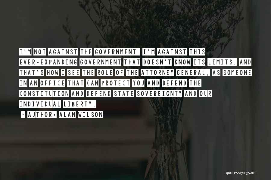 Alan Wilson Quotes: I'm Not Against The Government. I'm Against This Ever-expanding Government That Doesn't Know Its Limits. And That's How I See