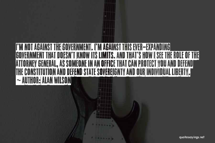 Alan Wilson Quotes: I'm Not Against The Government. I'm Against This Ever-expanding Government That Doesn't Know Its Limits. And That's How I See