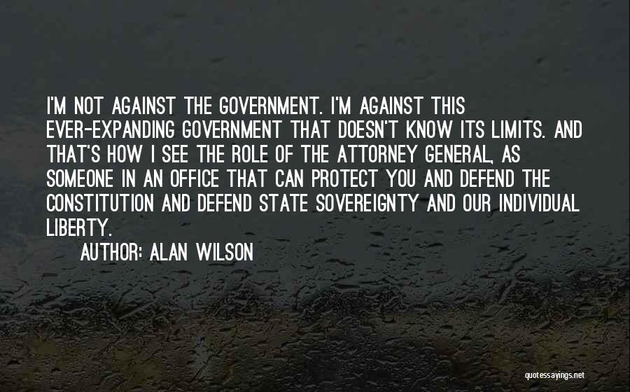 Alan Wilson Quotes: I'm Not Against The Government. I'm Against This Ever-expanding Government That Doesn't Know Its Limits. And That's How I See